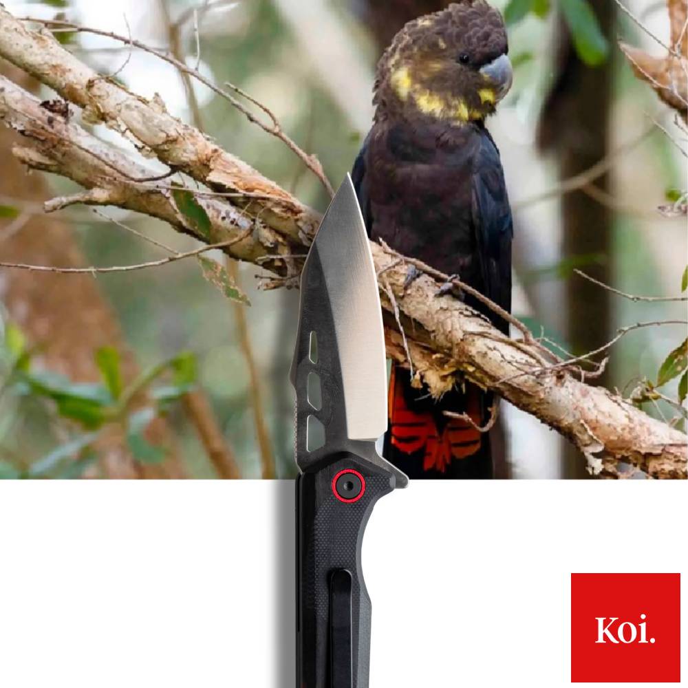 Koi Knives The Glossy Black Cockatoo EDC Pocket Knife