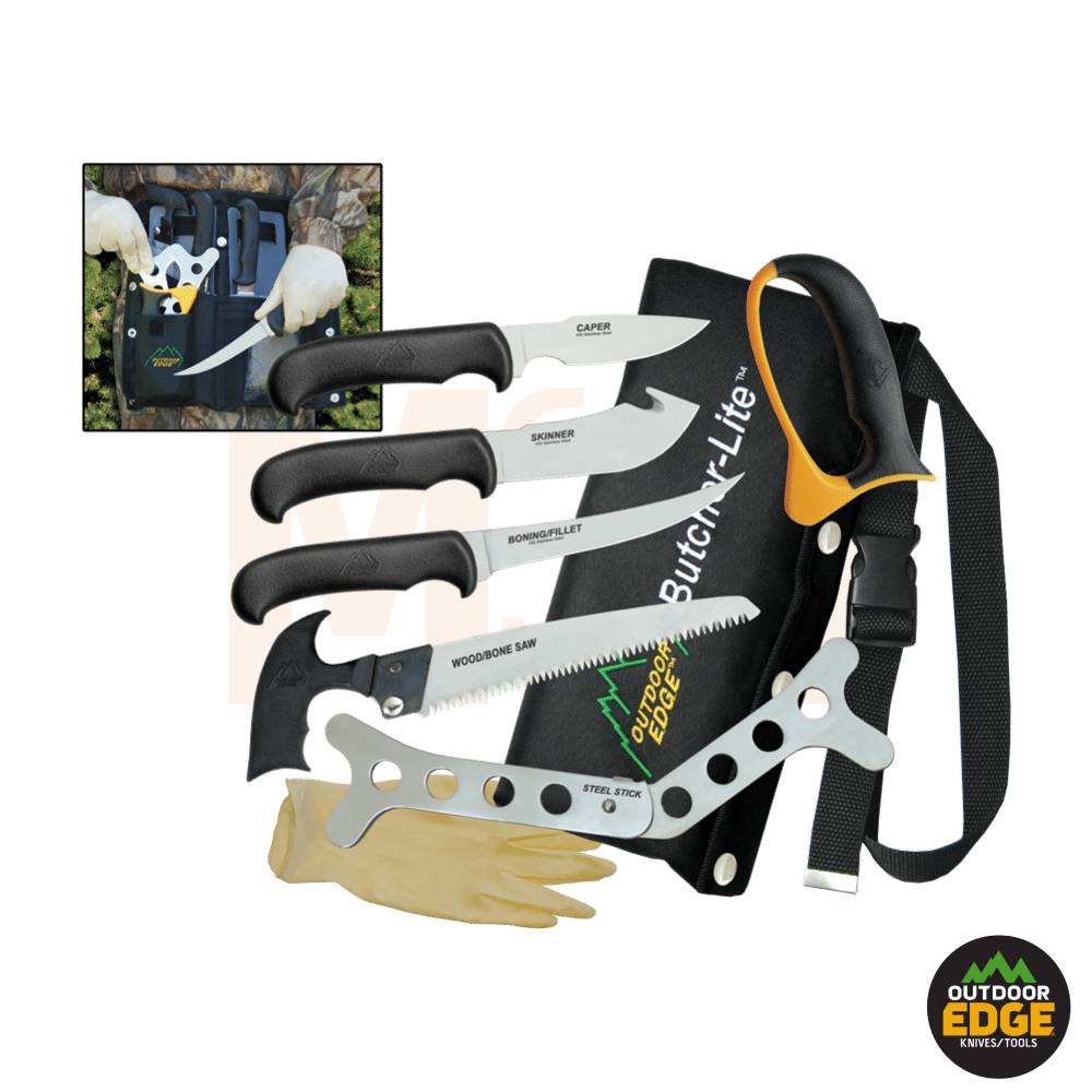 Outdoor Edge Butcher-Lite Knife Set (8pc Roll-Pak)