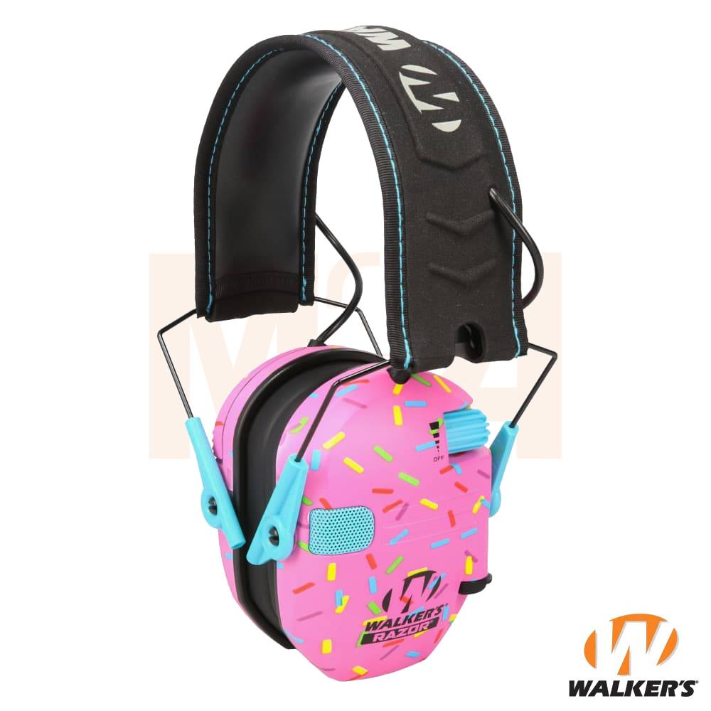Walkers Razor Slim Electronic Ear Muffs Pink Sprinkles