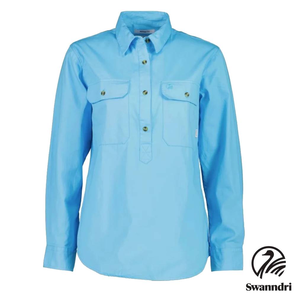 Swanndri Womens Roma Long Sleeve Shirt Aqua